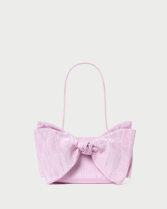 Valerie Pink Moiré Bow Clutch